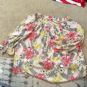 Floral 100% polyester sheer top 2x